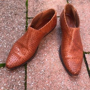 Vintage Cole Haan Woven Leather Ankle Boots